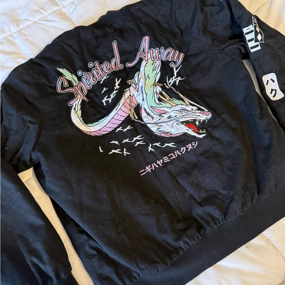 Spirited Away Dragon Graphic Black Jacket